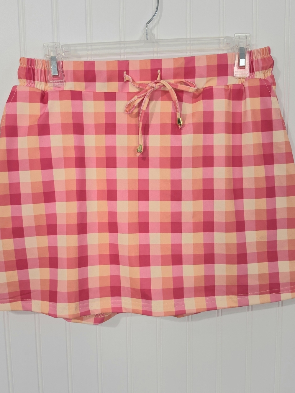 Jess Lea | NWT Summer Crush Plaid Skort Pink Yellow Orange Large - Picture 2 of 8